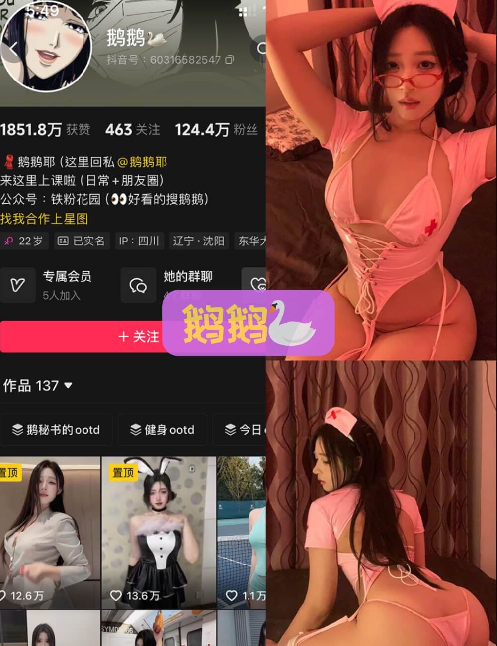 抖音铁粉空间 鹅鹅 黑丝兔女郎写真合集大全资源下载[23套][持续更新]